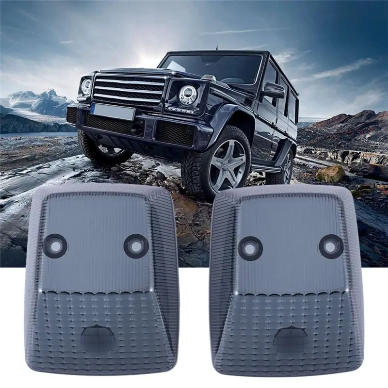 Classy-2Pcs Front Wing Turn Signal Smoked Lens Cover A4638260057 For Mercedes Benz W463 G-Class 1986-2018 Corner Light Shell Par