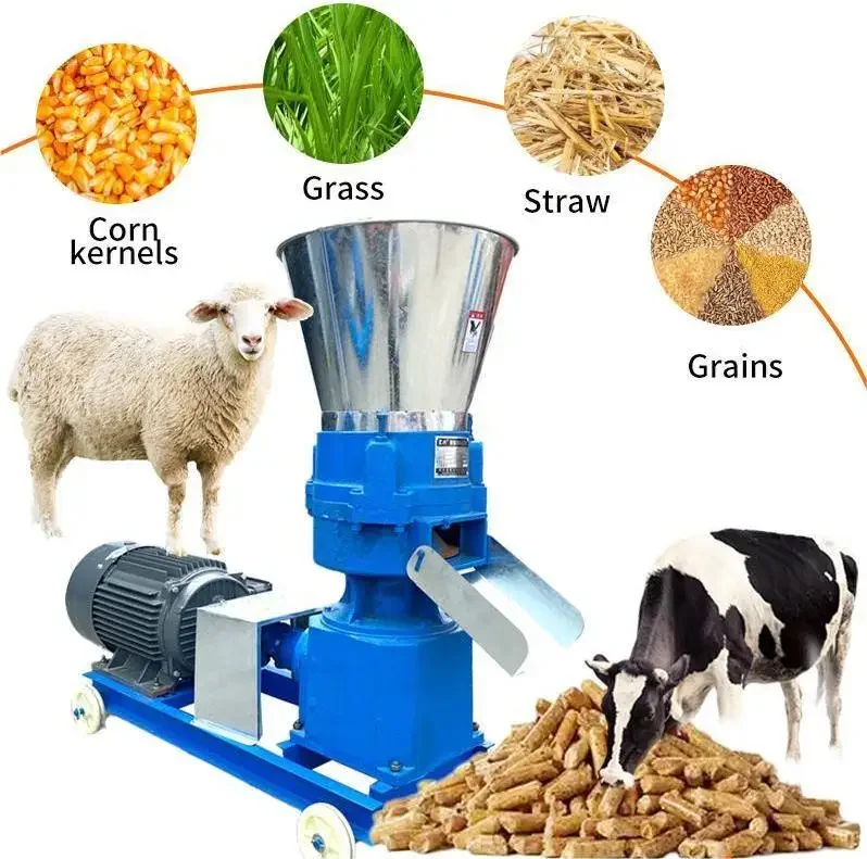 Pig cattle chicken fish poultry livestock feed pellet making farm machine 80kg/h for animal feed pellet machine