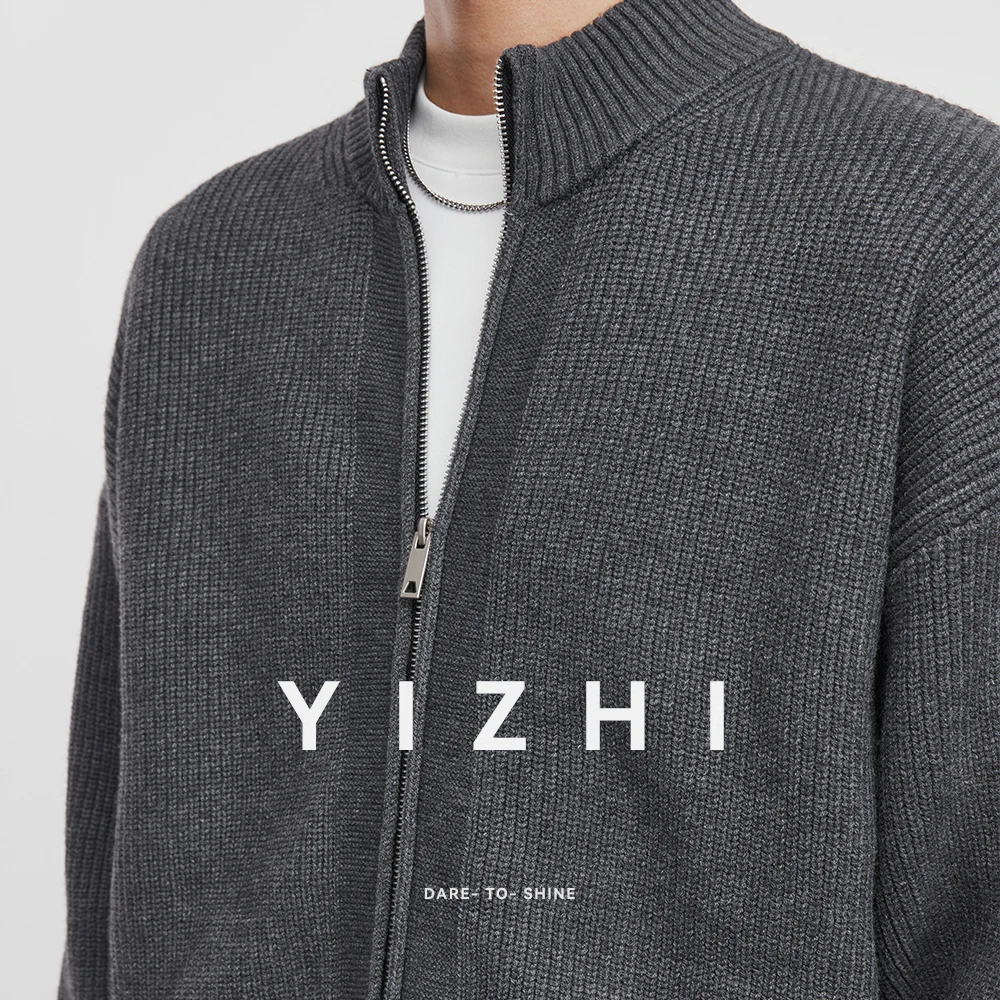 Fashion Men's Half Turtleneck Cardigan Sweater 2025 Spring and Autumn Japanese Style Trendy Jacket Men's Casual Tops