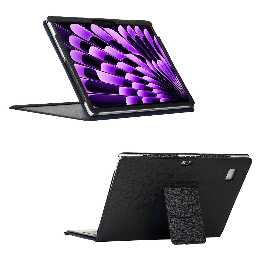 حافظة لجهاز HP Elite X2 1012 G1 G3 حافظة كمبيوتر لوحي فاخرة بنمط الليتشي من جلد البولي يوريثان مع غطاء حامل حافظة HP EliteX2 G4 Funda Elite X2 G8