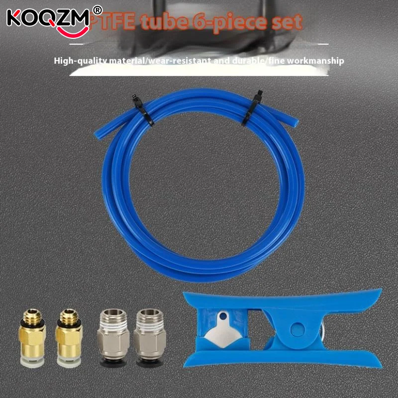 

6 шт./компл., 1 м трубка из ПТФЭ 2*4 мм PC4-01 PC4-M6, пневматический разъем, детали 3D-принтера для экструдера Боудена Creality Ender 3 1,75 мм