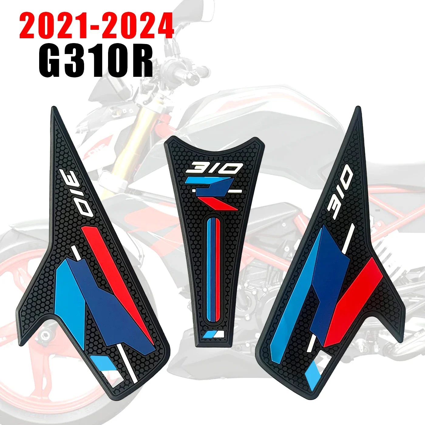 For BMW G310R 2021-2024 Motorcycle Non-slip Side Tank Knee Pads Set Grip Anti Slip Fuel Tank Pad Protection Stickers Decals