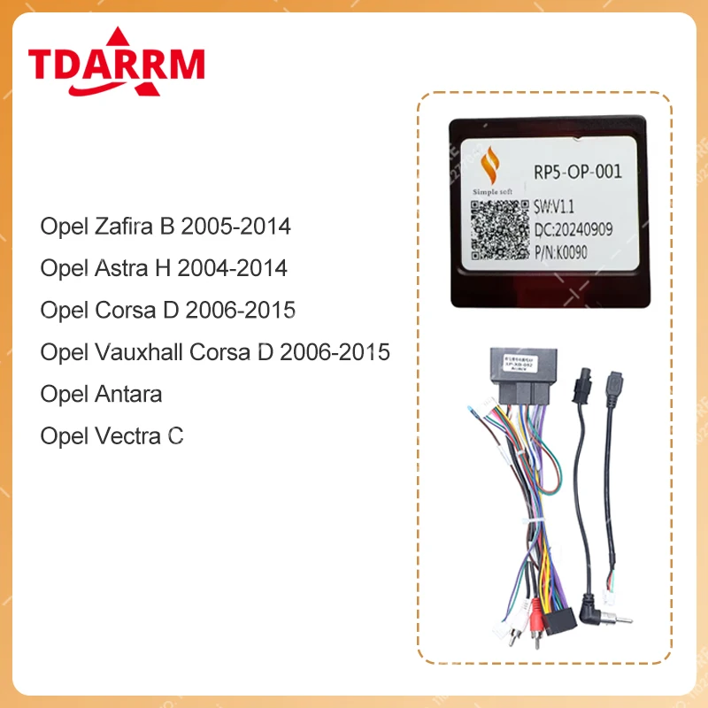 Adaptador Android Simplesoft Canbus Box RP5-OP-001 para Opel Zafira B/Astra/Vauxhall Corsa D/Antara/Vectra C, Kit de Instalación de Canbus Box