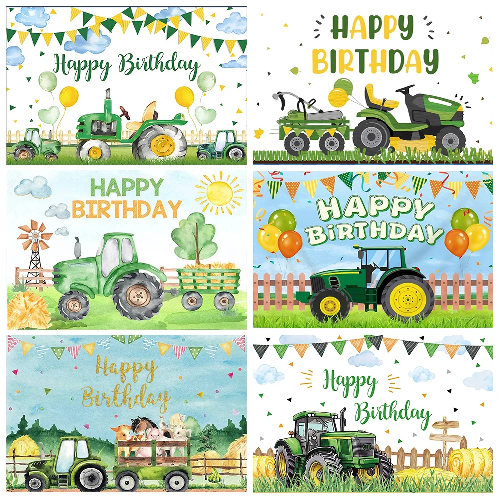 

Newborn 1st Birthday Baby Farm Photography Backdrop Baby Shower Party Banner Decor Tractor Cows Pumpkin Background FV-01