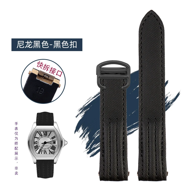 For Cartier Roadster Series W6206018 Men's Leather Watch Strap For Cartier Roadster Series W6206018 Men's Leather Watch Strap
