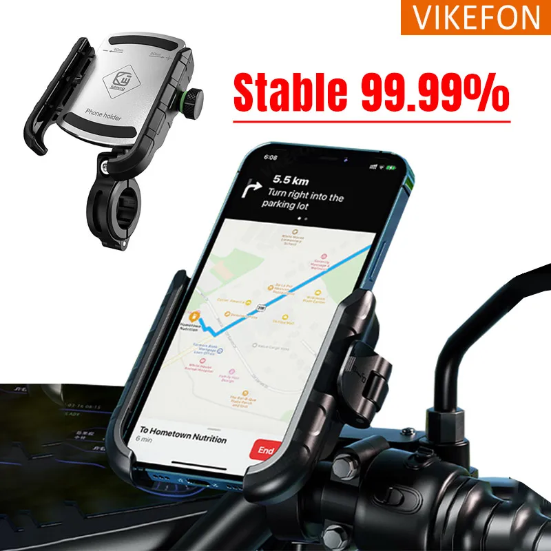 360° Rotation Bicycle Motorcycle Phone Holder Cycling Navigation Bracket For Cell Phones Aluminium Alloy Bike Smartphone Stand