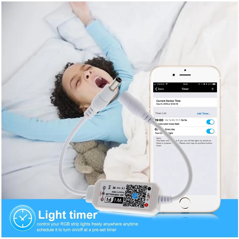 Dc 12V-24V Led Controller Afstandsbediening Mini Dimbaar Draadloze App Wifi Controller Voor 2835 5050 Enkele Kleur Led Strip Licht