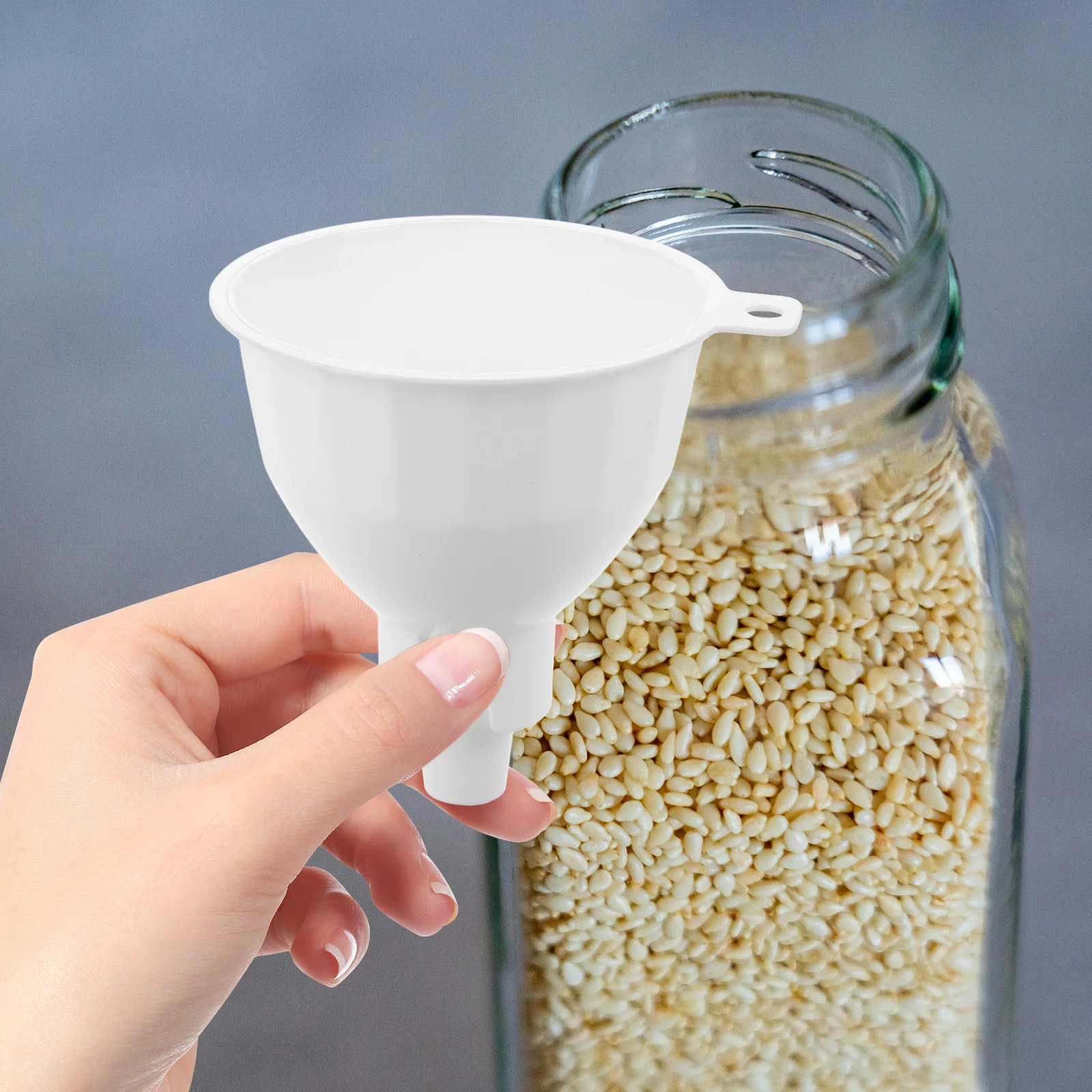 

1pc Kitchen Funnel Set Multi-Use Liquid Powder Transfer Tool Oil Soy Sauce Wine Funnel Wide Mouth Leak-Proof Dishwasher Safe