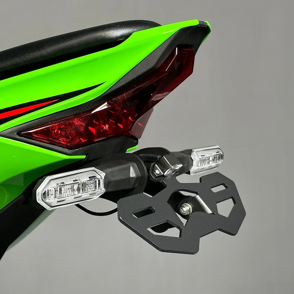 License Plate Holder For KAWASAKI NINJA ZX4R ZX4RR ZX25R Motorcycle Accessories Tail Bracket LED Light Fender Eliminator Bracket