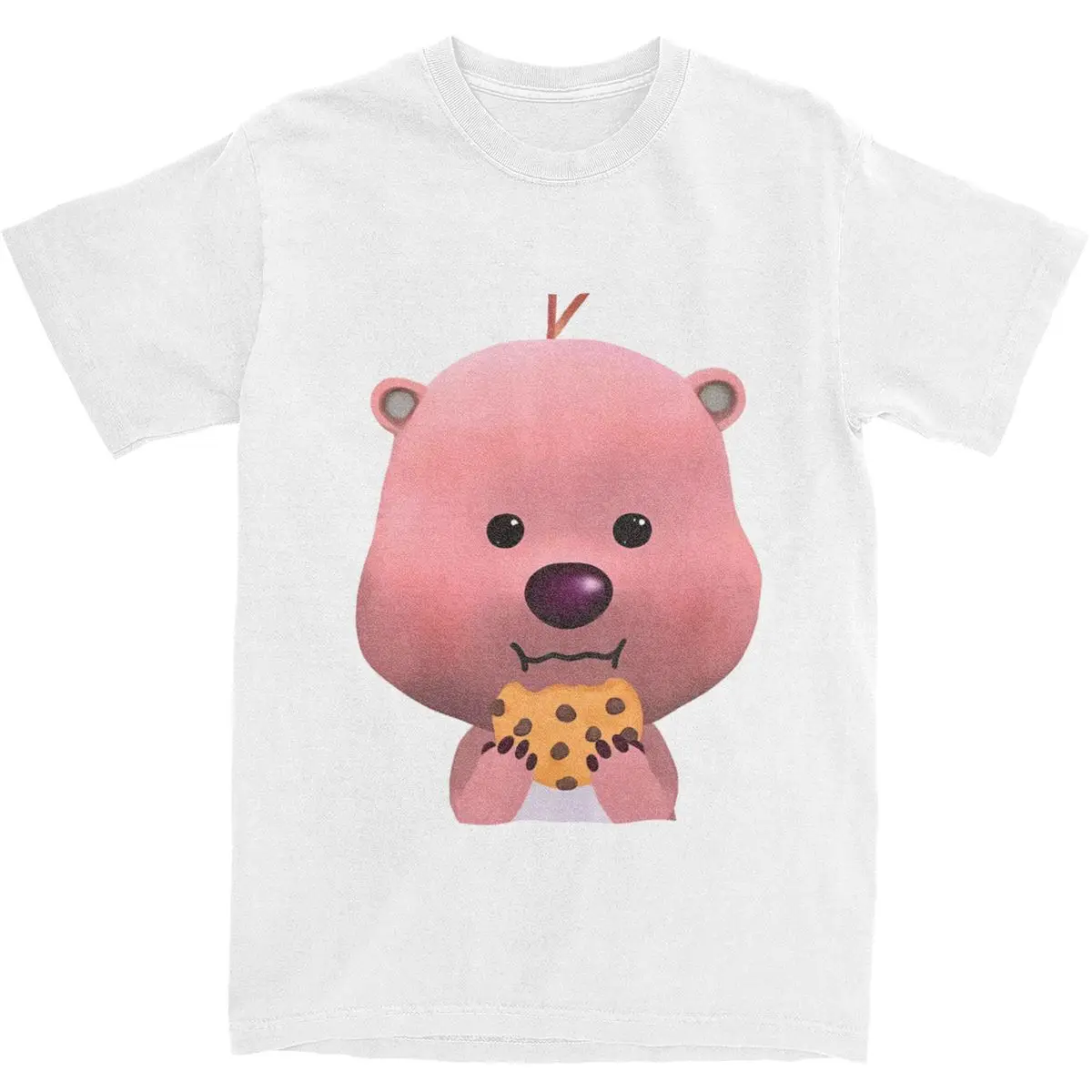 Korea Zanmang Loopy Cookie T-Shirt Harajuku T Shirts Short-Sleeve Y2K Funny Tops Beach Pure Cotton O Neck 4XL 5XL 6XL Tees