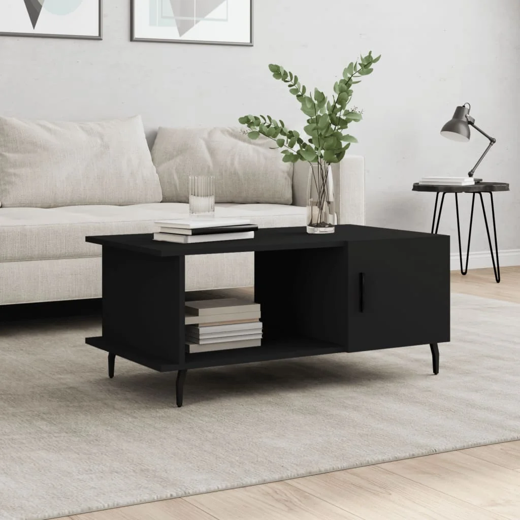 Coffee table black plywood 90x50x40cm