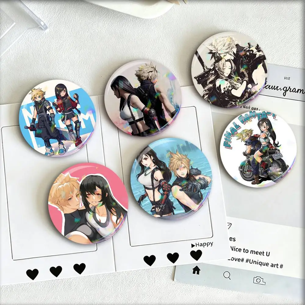 

Games Figure Tifa Cloud Strife Laser Badge Applicable For Backpack Clothes Hats Decor Creative Accessories