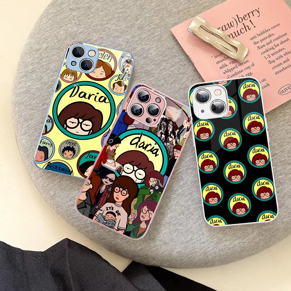 Anime D-Daria Phone Case Tempered Glass For iphone 14 13 12 11 Pro Mini XS MAX 14Plus X XS XR Fundas