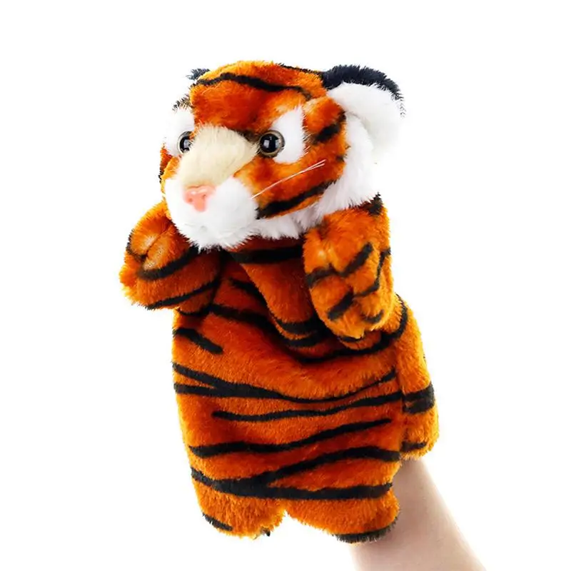 Animal Finger Puppets Plush Animal Finger Toys Cartoon Animal Hand Puppets Plush Animal Toy Soft Tiger Doll For Kids Adults