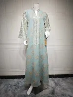 Robe Maxi Brodée à Paillettes pour Femme Musulmane, Tenue Décontractée pour le Ramadan, Dubaï 3