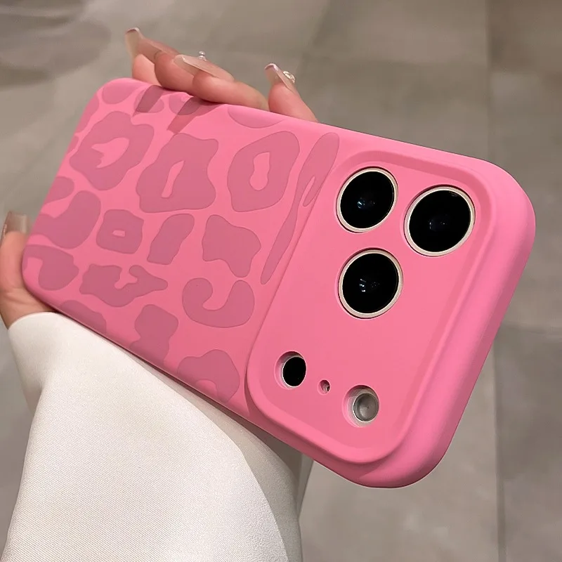 Leopard Pattern Liquid Silicone Case for iPhone 17 16 Pro Max Air 14 15 Plus 11 12 Camera Contr... product image