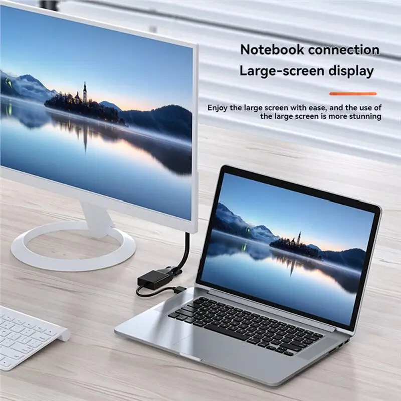 For To VGA Adapter 1080P HD Male To Female Converter For Tablet Laptop PC TV For
