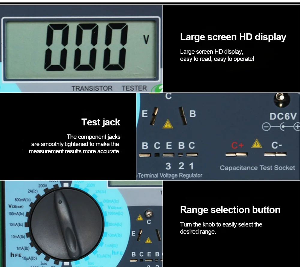 DUOYI DY294 digital transistor DC parameter tester Capacitance withstand voltage value Field-effect transistor detector