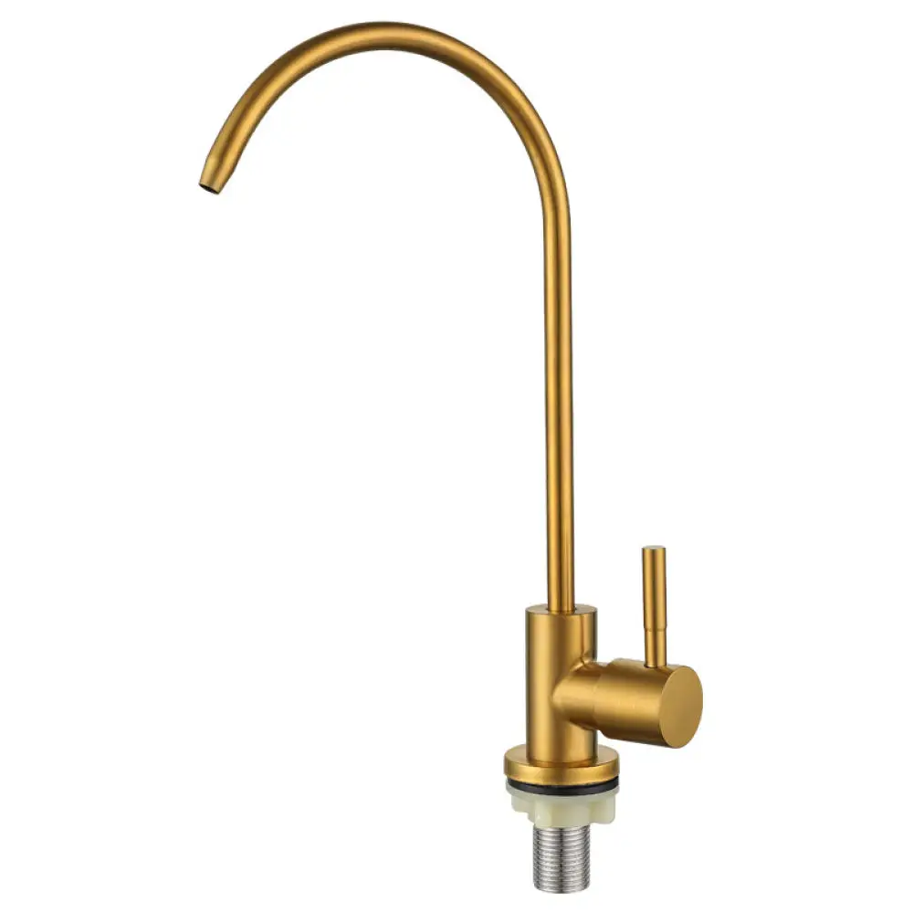 Luxury Gold Stainless Steel Faucet For Water Purification Kitchen Tap Swan Neck Direct Drinking Filter Spigot New