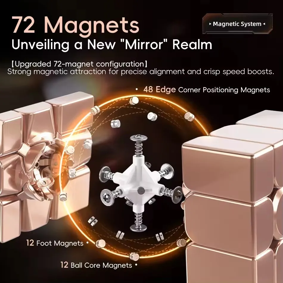 MoYu Mirror V2 3x3 Magic Cube Puzzle Silver Gold Stickers Speed Cubes Professional Learning Toys For Children Gift