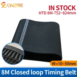 HTD 8M 752 760 768 776 784 792 800 808 816 824mm Timing Belt Width 10~50mm Pitch 8mm Rubber 8M Synchronous Closed loop belt