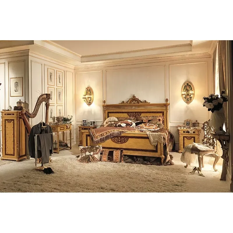 Adjustable Height Queen Bed Frame Natural Wood Color Traditional Antique Style Whole House Bedroom Furniture Set Home Decor