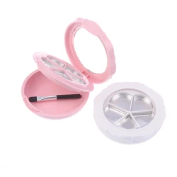 Custodia per ombretti a 5 griglie con specchio per fard scatola vuota per rossetto scatola per rossetto a forma di fiore contenitore cosmetico portatile