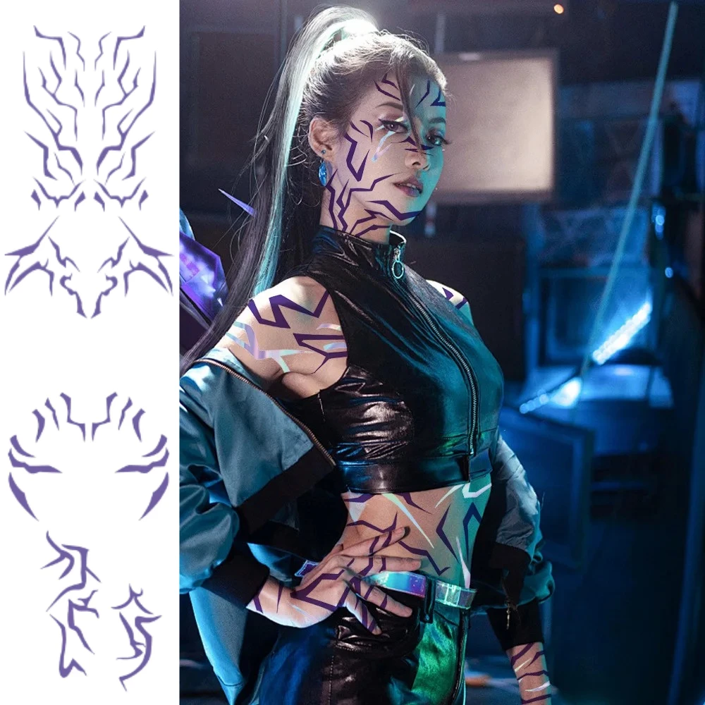 

Rumi Purple Tattoo Sticker Decoration Anime Temporary Tattoo Gorgeous Decoration Accessories Role-playing Halloween Props
