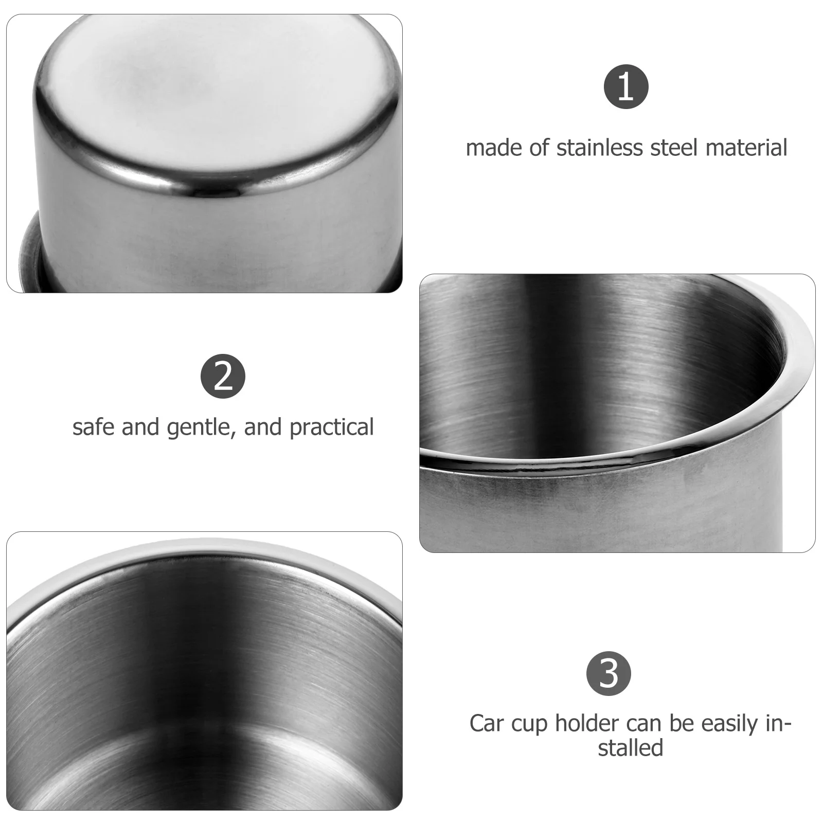 5 Pcs Steel Cup Individual All Purpose Car Holder Insert for Large Cups Stainless Tea