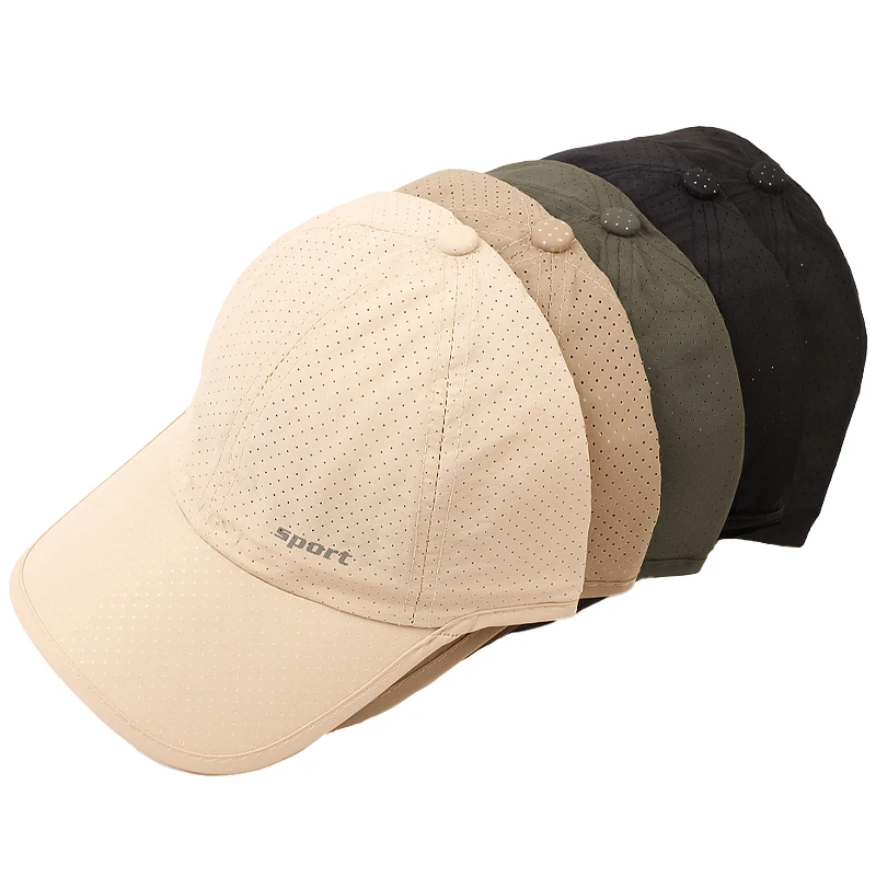 New Men Women Outdoor Sunscreen Summer Breathable Quick-drying Baseball Cap Unisex Casual Sport Letter Pure Color Sun Hat