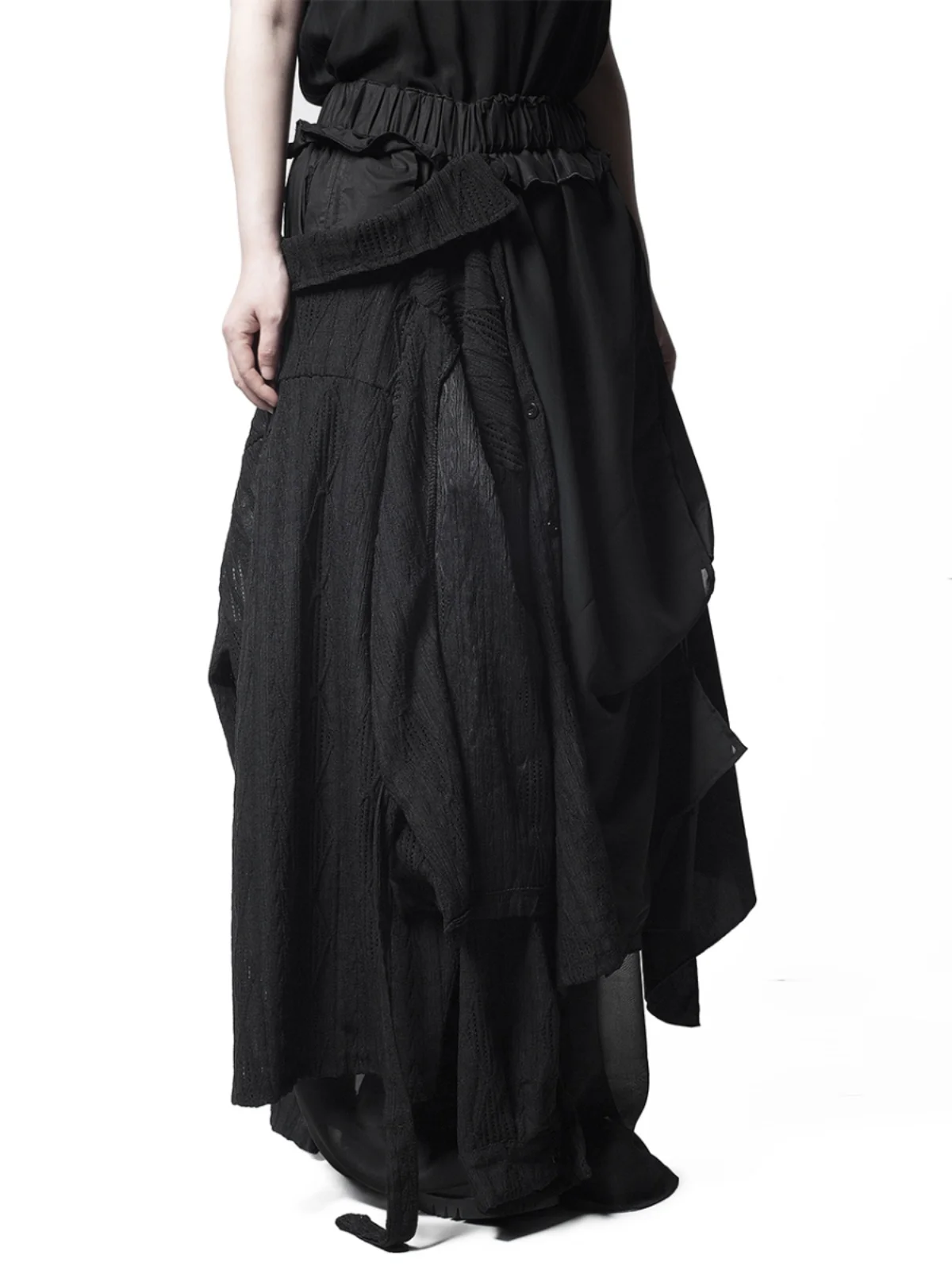 Dark Niche Designer Stitching Irregular Skirt for Men and Women