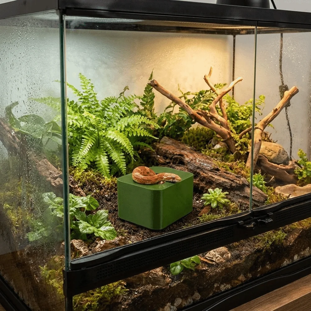 3D Printed Climbing Pet Peeling Wet Box Stable Plastic Reptile Terrarium Decor with Cover Reptile Humid Hide Reptile Use