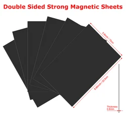 6pcs/set Double Sided Strong Magnetic Sheet 0.8mm Thickness for Metal Cutting Die Storage Organizer Black Magnet Mats