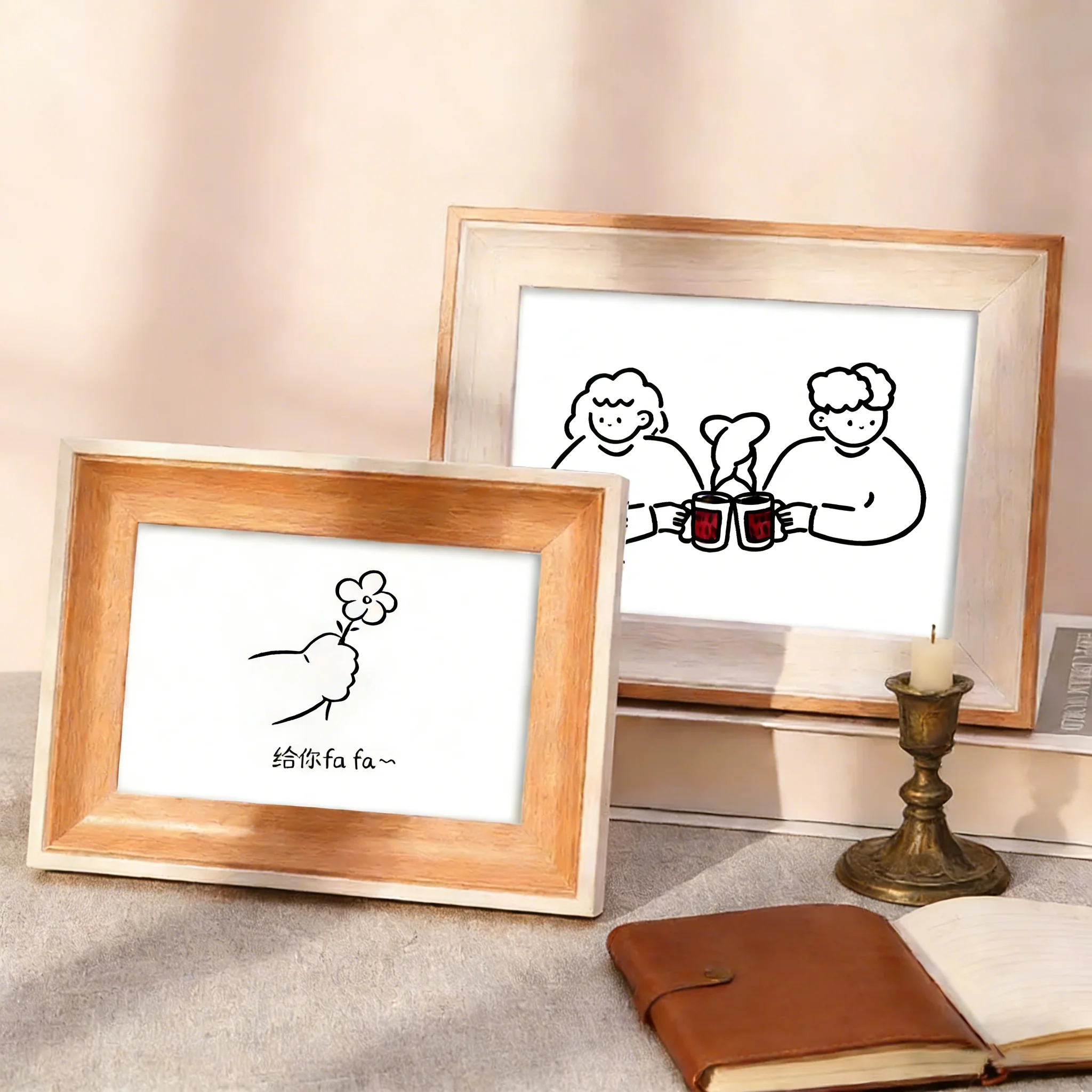 

Framed painting Simple and creative photo frame set up for children with 6-inch 7-inch picture frames American style Table Decor