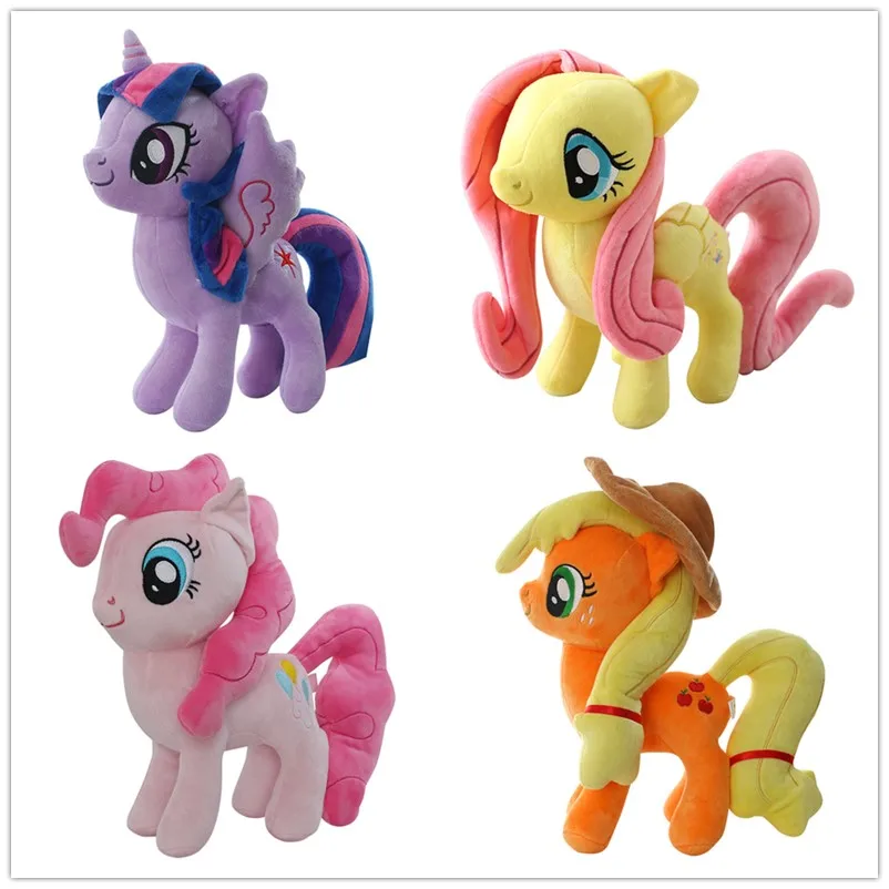 33cm My Little Pony Plush Doll Anime Twilight Sparkle Fluttershy Pinkie Pie Cartoon Soft Ornament Birthday Kawaii Toys Kid Gifts