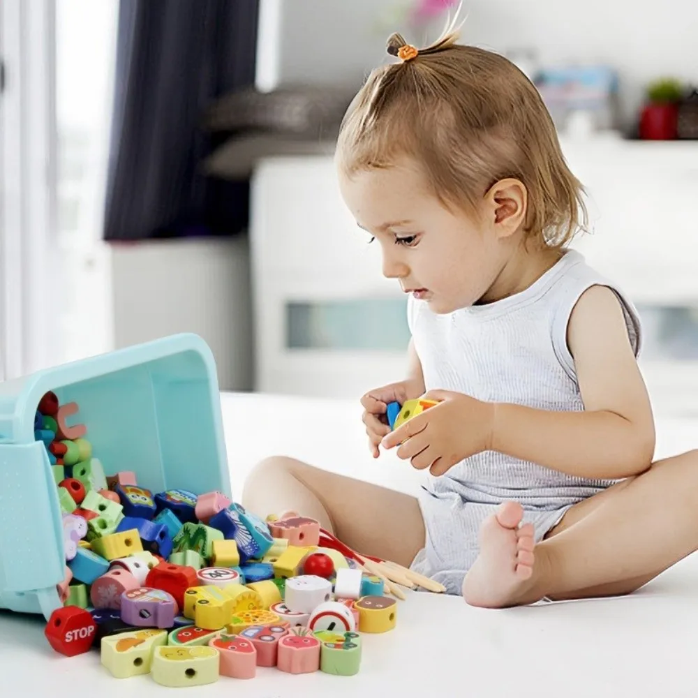 ​ Brinquedo colorido de contas de corda Montessori ​   Design de contas de laço ​ ​ Blocos de empilhamento ​ ​ Brinquedo de rosqueamento educacional precoce ​   Temas Diferentes