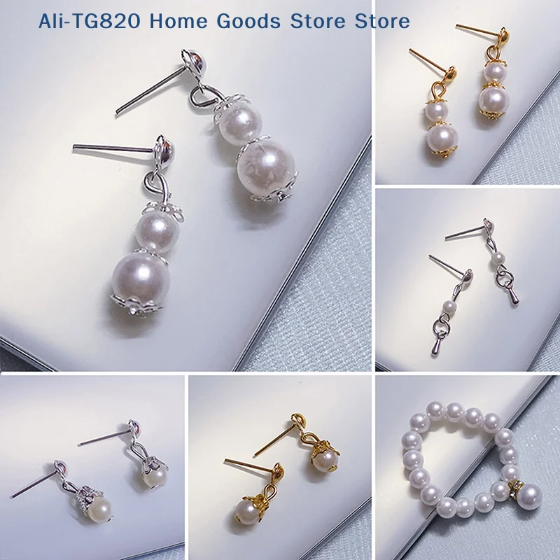 

[TG820]2PCS DIY Decoration Antique Doll Earrings Accessories For 30cm/60cm Doll Ear Studs Earrings Pearl Necklace Toys