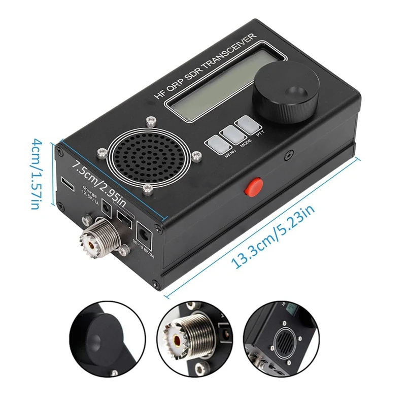 Shortwave Radio Transceiver 8 Bands Full Mode USDR SDR QRP Transceiver USB/LSB/CW/AM/FM Etc. Signal Receive Mode US Plug
