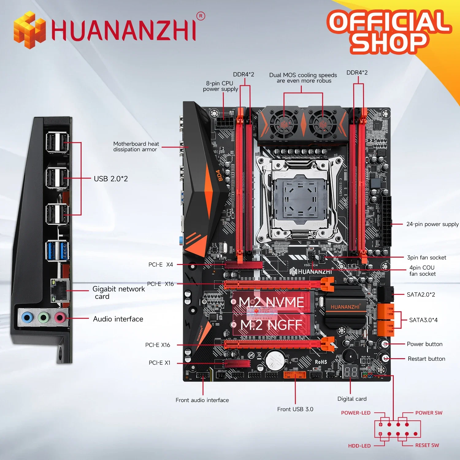 HUANANZHI X99-BD4 X99 Motherbo - Pc Gaming Xeon review and price