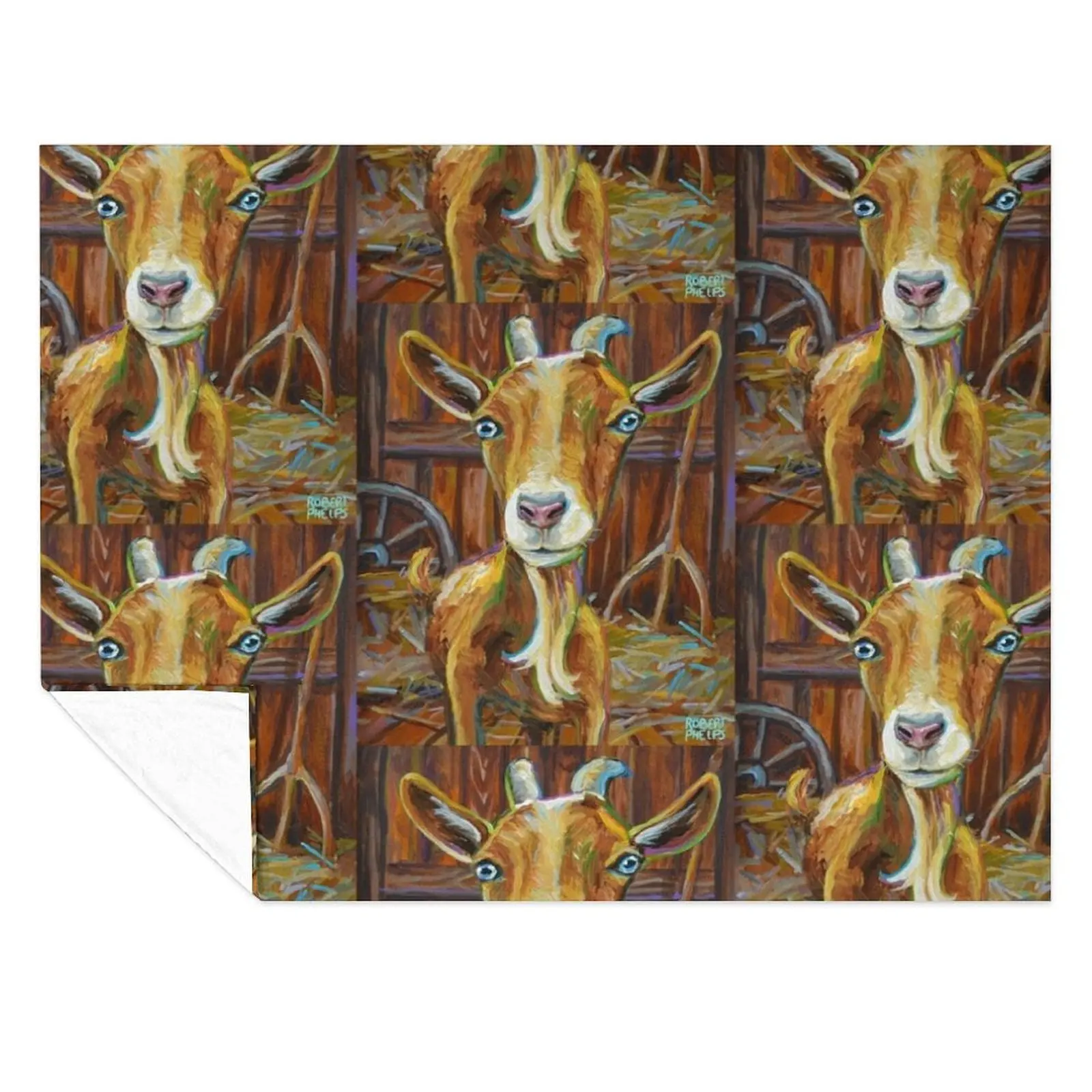 

Golden Goat in Barn by Robert Phelps Throw Blanket christmas decoration Luxury Thicken Hair cosplay anime Blankets