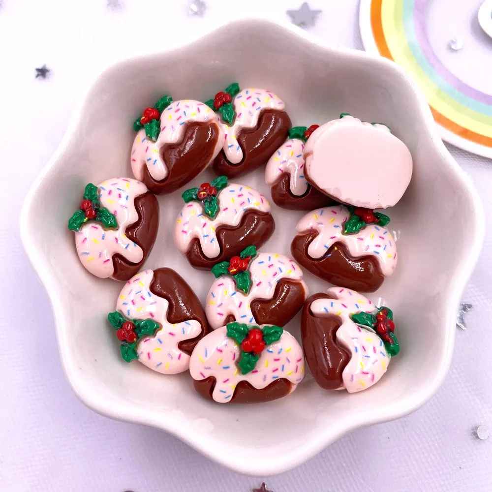 12PCS Resin Kawaii Colorful Mini Santa Trees Elk Snowman Bells Flatback Cartoon Christmas Figurine Scrapbook DIY Decor Crafts