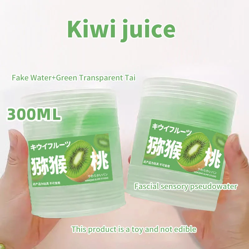 300ml Large  Fruit Juice Scented Clear Water Slime Crystal Mud Jelly Decompression Kneading Soft Relaxed Pinch Relieve Pressure