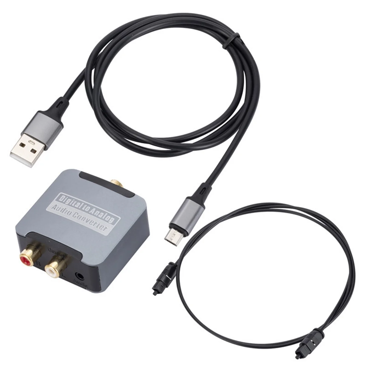 Digital Optical Fiber Coaxial Audio Converter TV SPDIF to 3.5mm Lotus Audio Digital to Analog Decoder