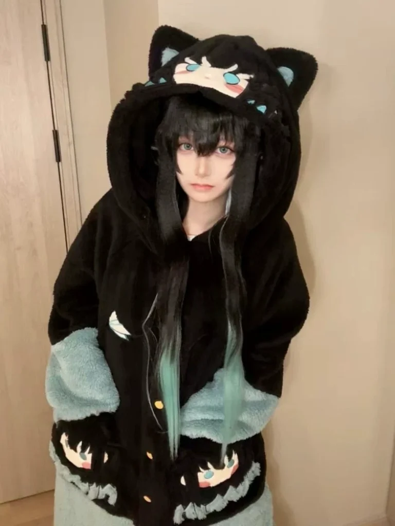 accappatoio-unisex-in-pile-corallo-angora-ispessito-abbigliamento-da-casa-autunno-inverno-caldo-stile-cartone-animato-anime-lunghezza-media