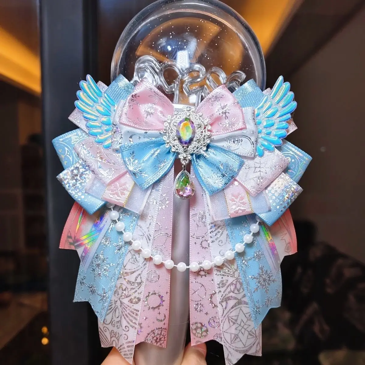 

Luxury Rhinestone Lolita Bowtie Original Handmade Ribbon Anime Concert Support Stick Shirt Collar Flower Brooch Bow Accessories