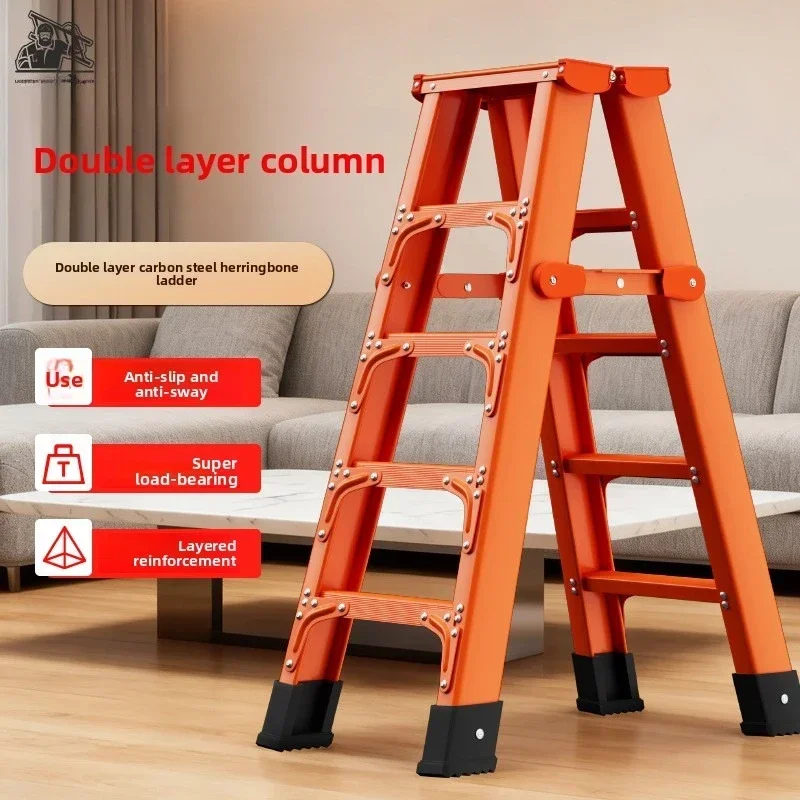 Thickened and bold herringbone ladder stacked ladder Extra thick engineering climbing ladder stool ladder manufacturer