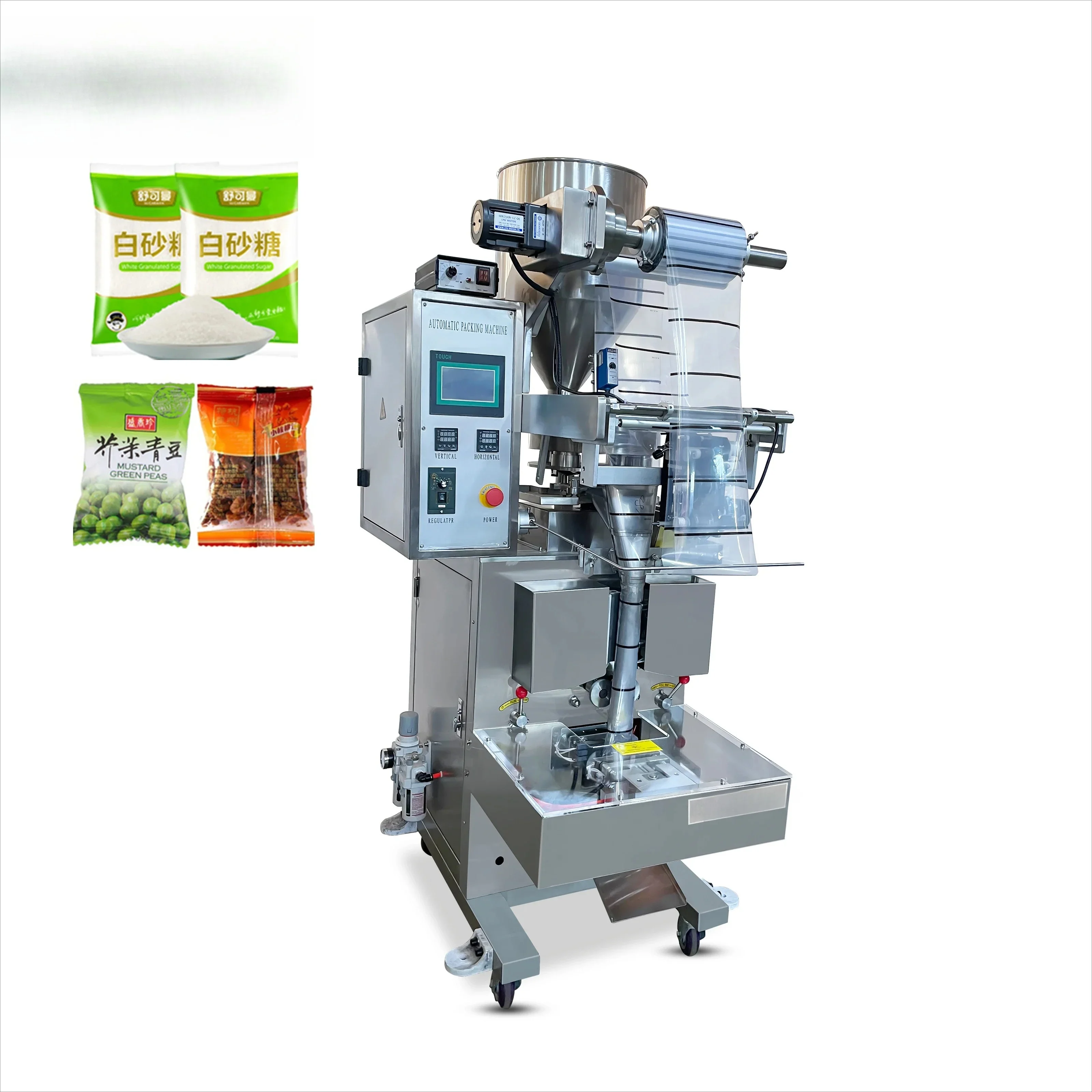 Máquina automática de embalaje de pellets pequeña y grande, bolsa de semillas de caramelo, arroz, azúcar blanco, jabón en polvo, piruleta de cereales