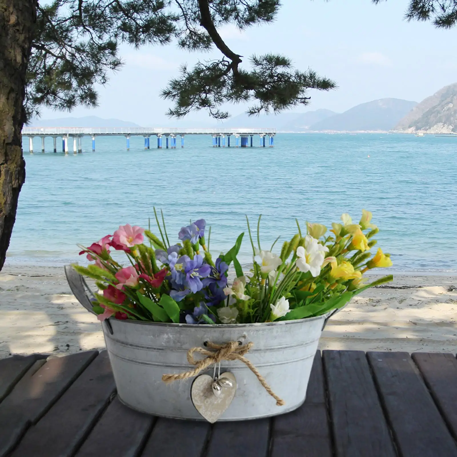 Iron flower buckets Planter Pail Plants Container French Bucket