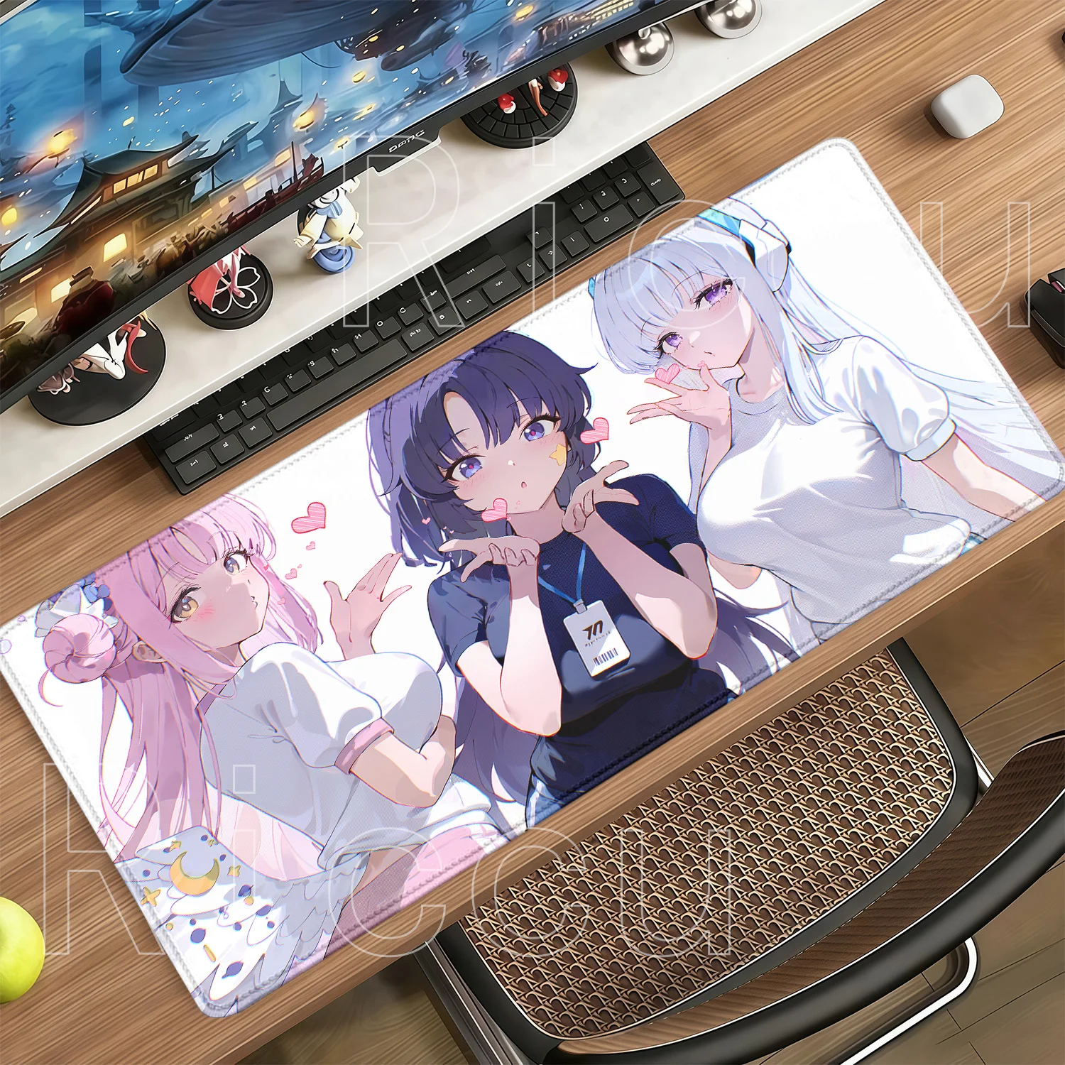 Hayase Yuuka Blue Archive Gaming Mouse Pad HD Printing Overlock Sexy Mousepad Office Accessories Keyboard Non-slip Base Desk Mat