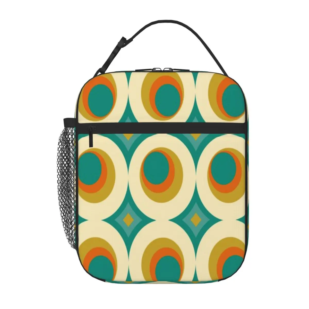 Hot Sale Mid-Century Modern Splash Embossed Student Lunch Bag Homeschool Dining Cooler Tote